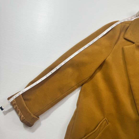 Camel Longline Over Coat Women’s Medium Minimalist Quiet Luxury 90s Old Money - Picture 13 of 16